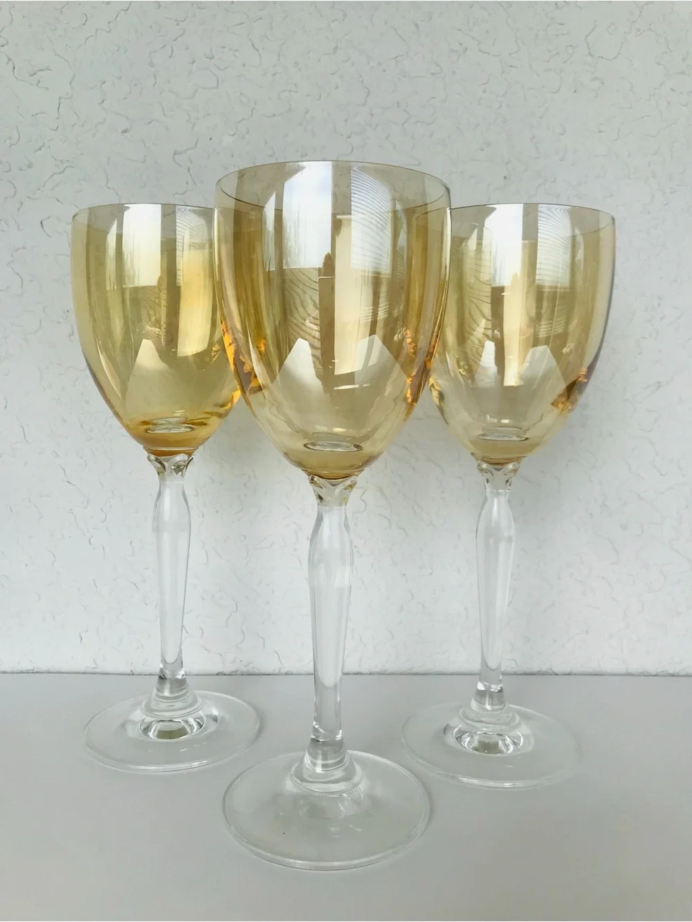 Set of 3 - Pier 1 P1C1 Amber Iridescent Golden 8